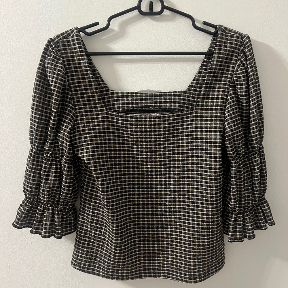 Plaid Mango top